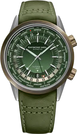 Raymond Weil Freelancer GMT Worldtimer Green D