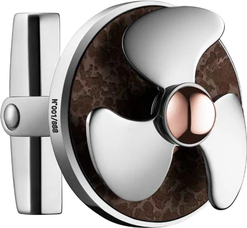 RJ Cufflinks Steel Gold Rusted Steel