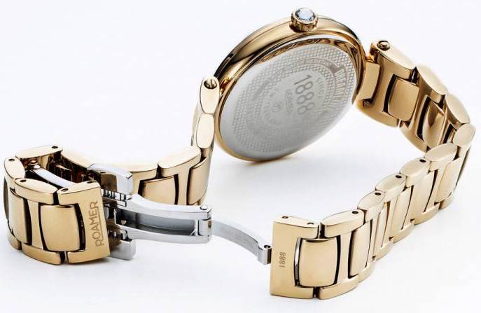 Roamer Watch Dreamline Diamonds Champagne MOP Dial Yellow Gold - Image 2