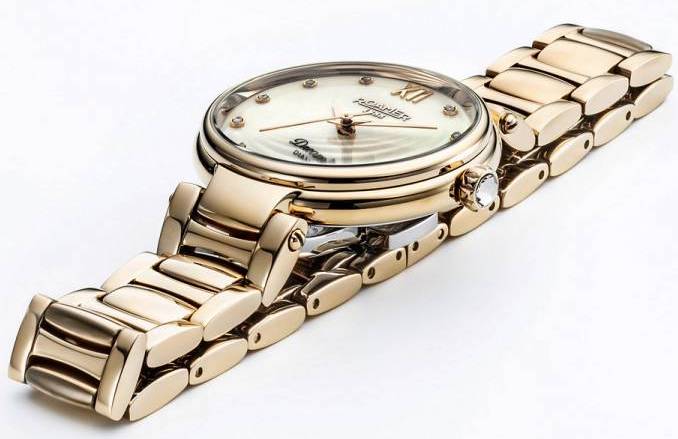 Roamer Watch Dreamline Diamonds Champagne MOP Dial Yellow Gold - Image 3