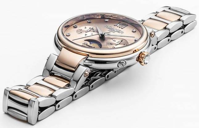 Roamer Watch Dreamline Moonphase Pink MOP Dial Rose Gold Bicolour - Image 3