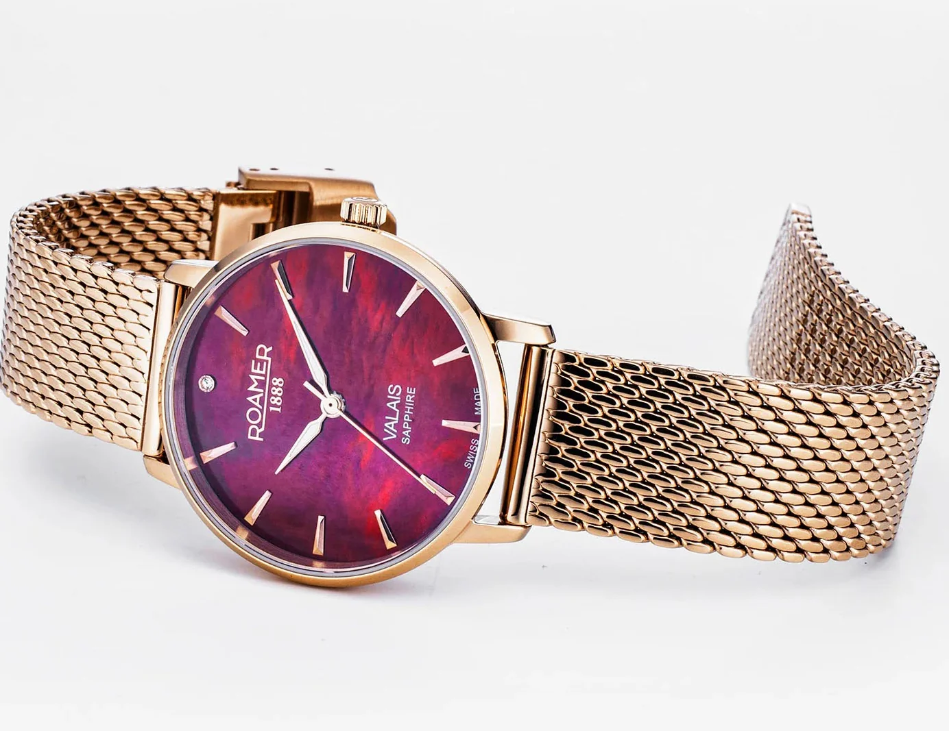 Roamer Valais Red MOP Ladies Watch - Image 6