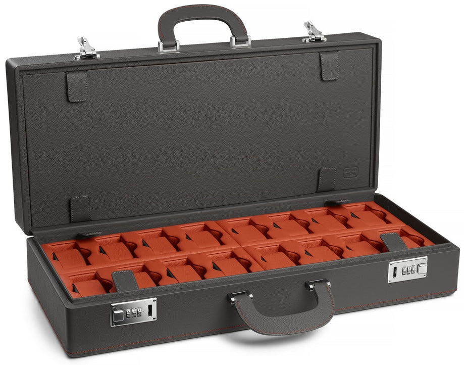 Scatola del Tempo Watch Case Valigetta 32 Grey Orange - Image 2