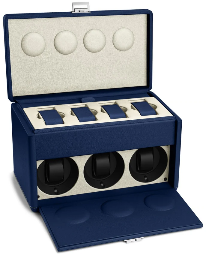 Scatola del Tempo Watch Winder 7RT Blue Off White