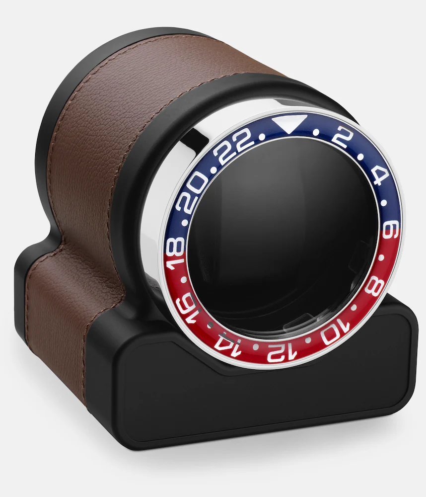 Scatola del Tempo Watch Winder Rotor One Chestnut Pepsi Bezel