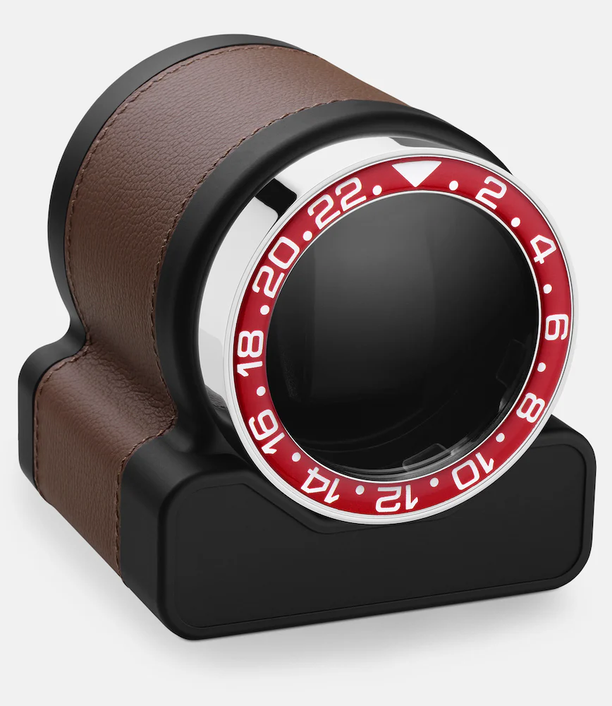 Scatola del Tempo Watch Winder Rotor One Chestnut Red Bezel