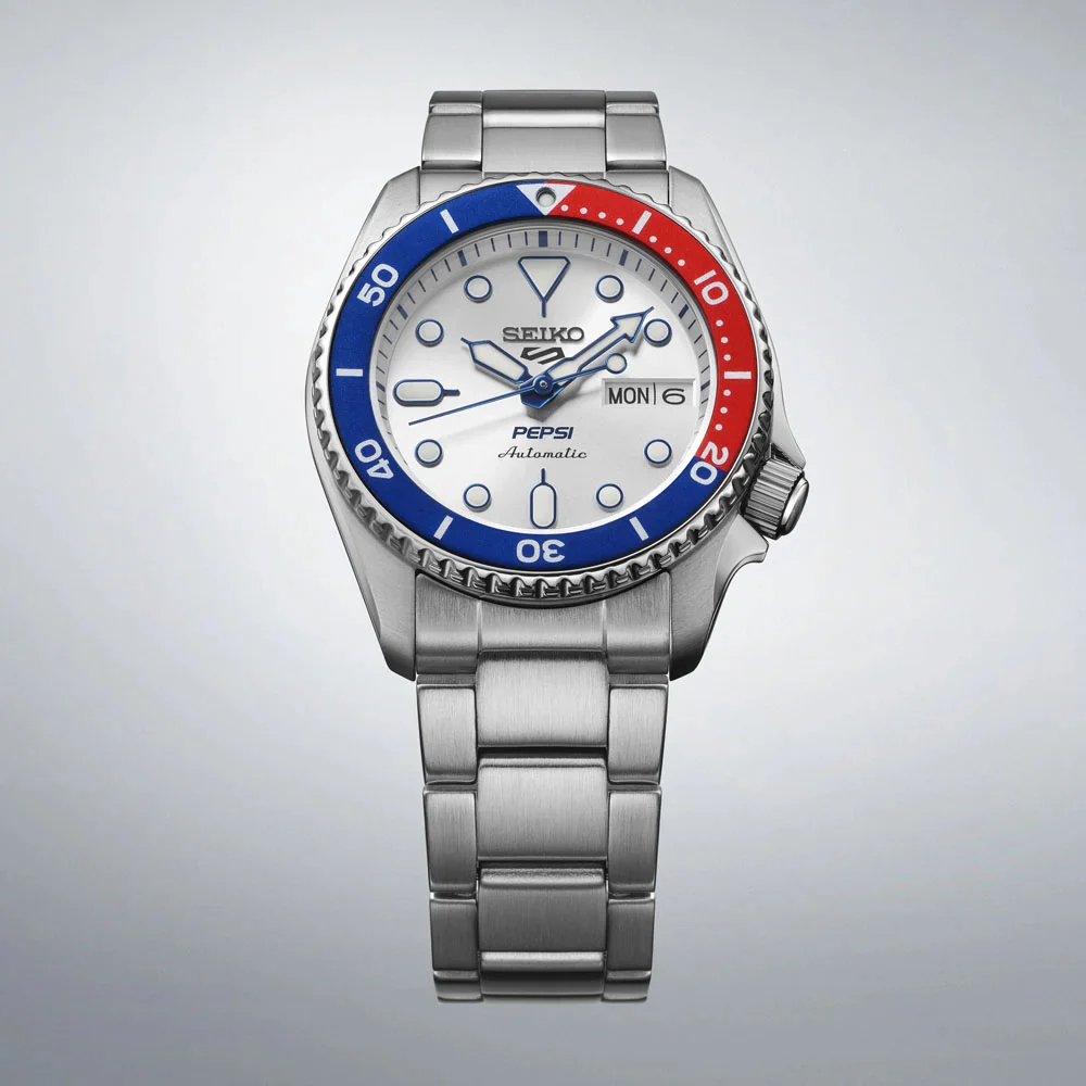 Seiko 5 Sports x Pepsi Limited Edition Collaboration In Silver White Watch - Image 3