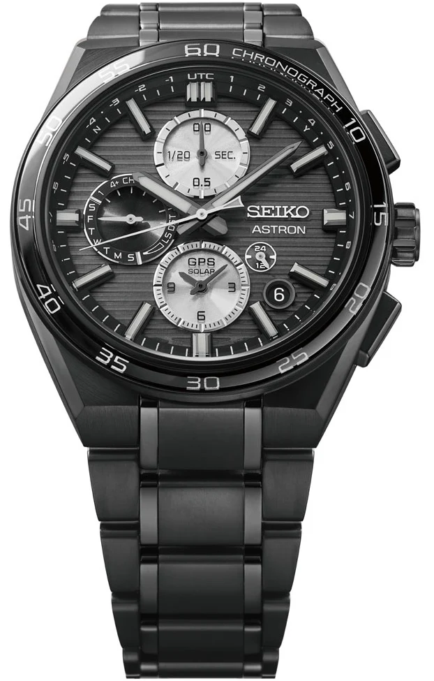 Seiko Astron GPS Solar Dual Time Chronograph in Night Sky Black Watch - Image 2