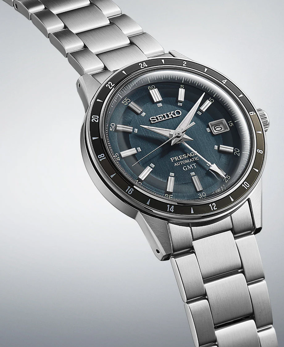 Seiko Presage Style 60s Road Trip GMT Petrol Blue Watch D - Image 3