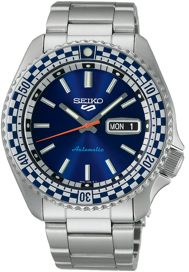 Seiko 5 Sports Petrol Blue Checkered Flag Special Edition Watch D