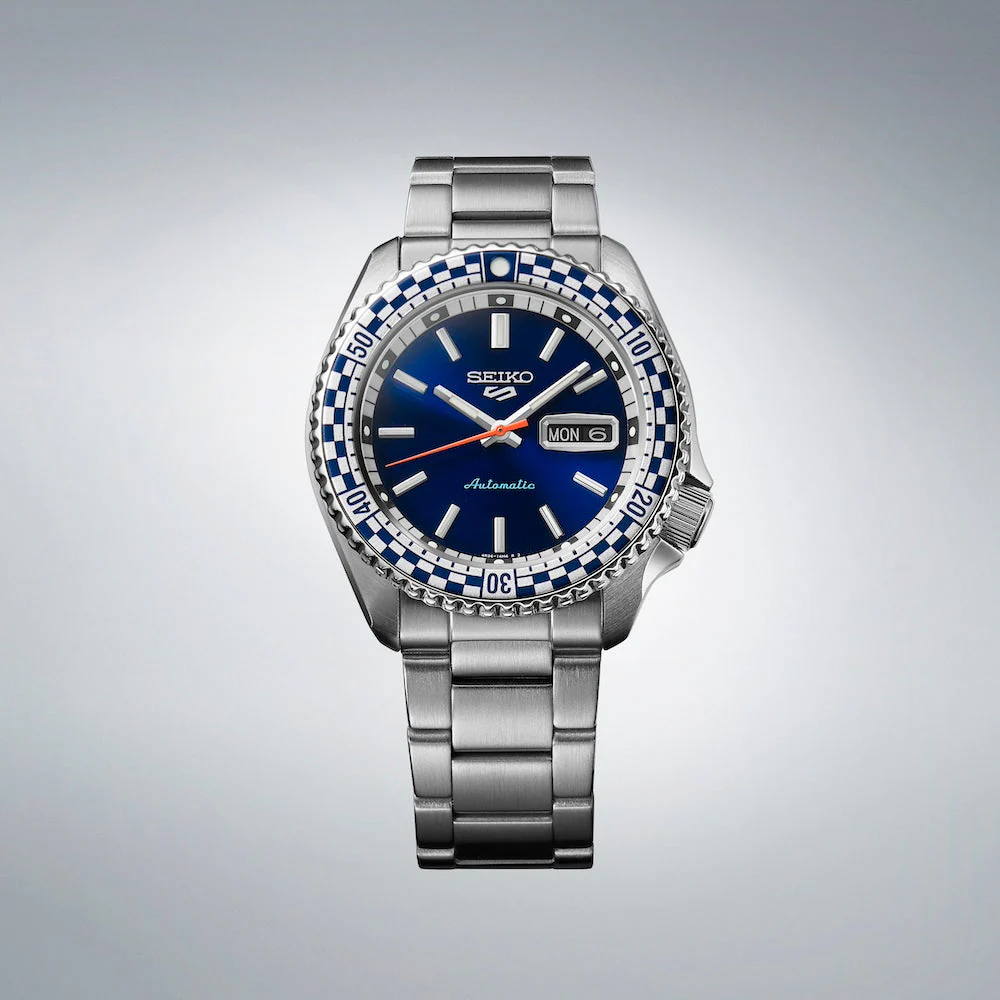 Seiko 5 Sports Petrol Blue Checkered Flag Special Edition Watch D - Image 5