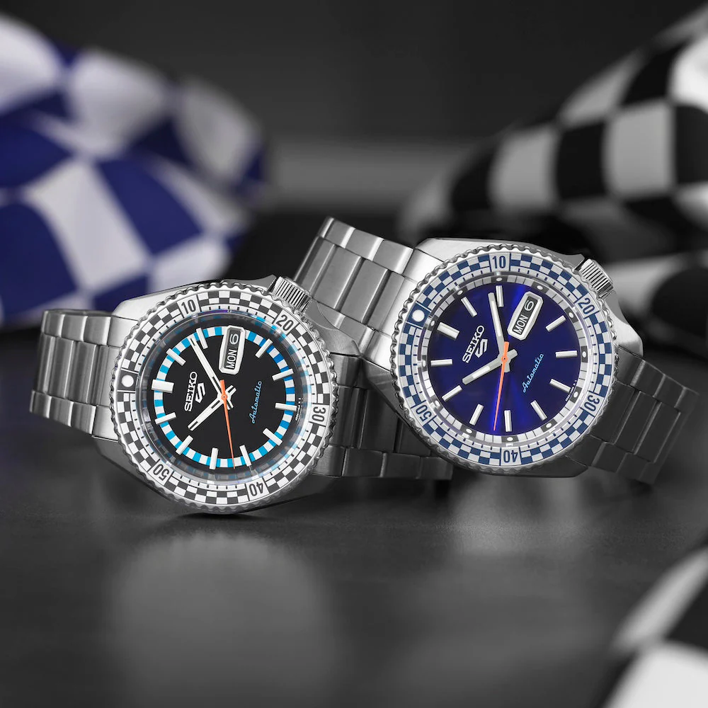 Seiko 5 Sports Petrol Blue Checkered Flag Special Edition Watch D - Image 6
