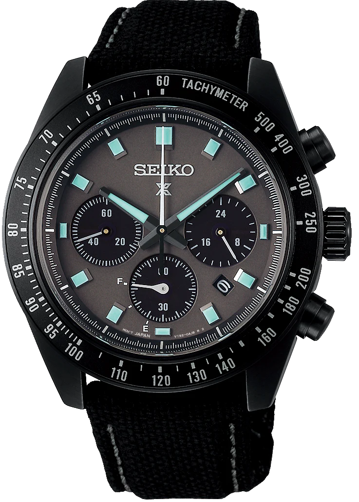 Seiko Prospex Black Series Night Vision Solar Speedtimer Chronograph Watch