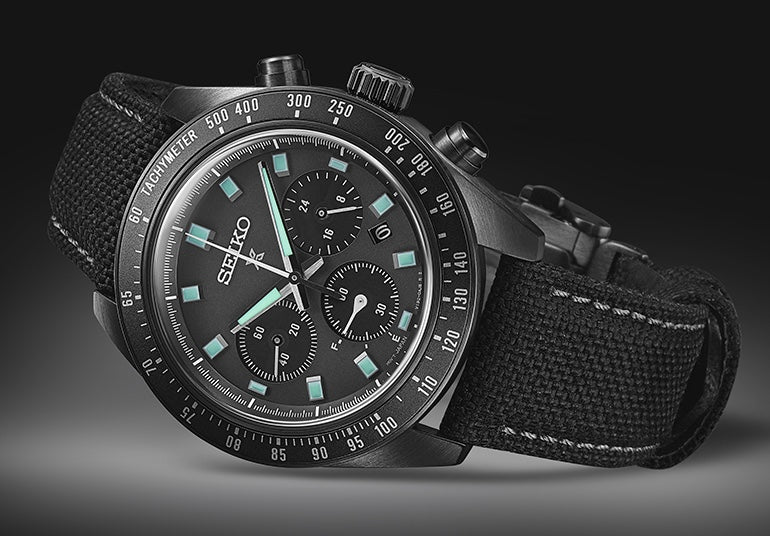 Seiko Prospex Black Series Night Vision Solar Speedtimer Chronograph Watch - Image 7