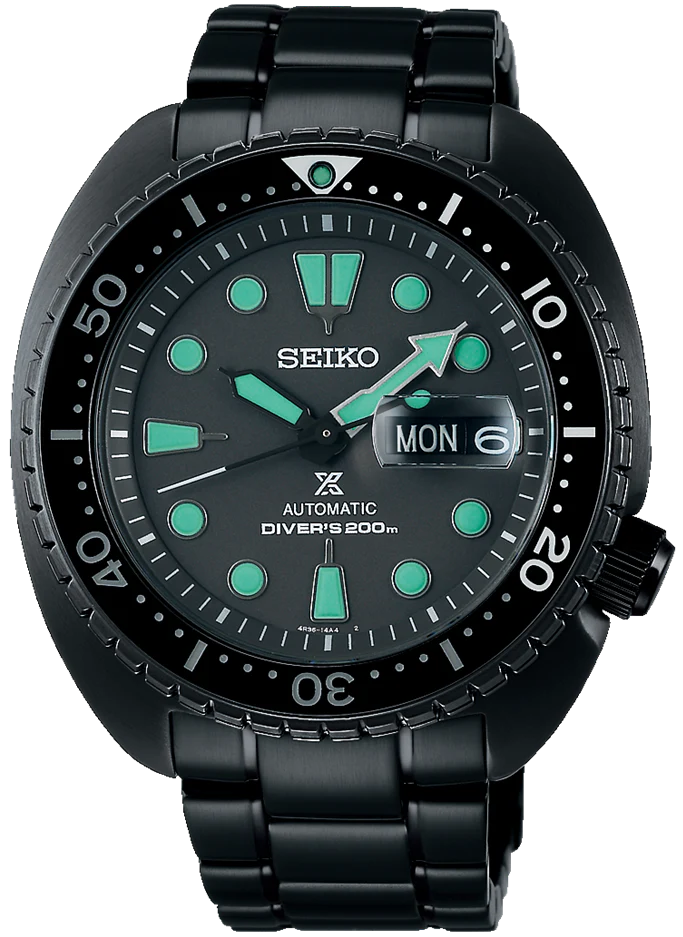 Seiko Prospex Black Series Night Vision Turtle Diver Watch