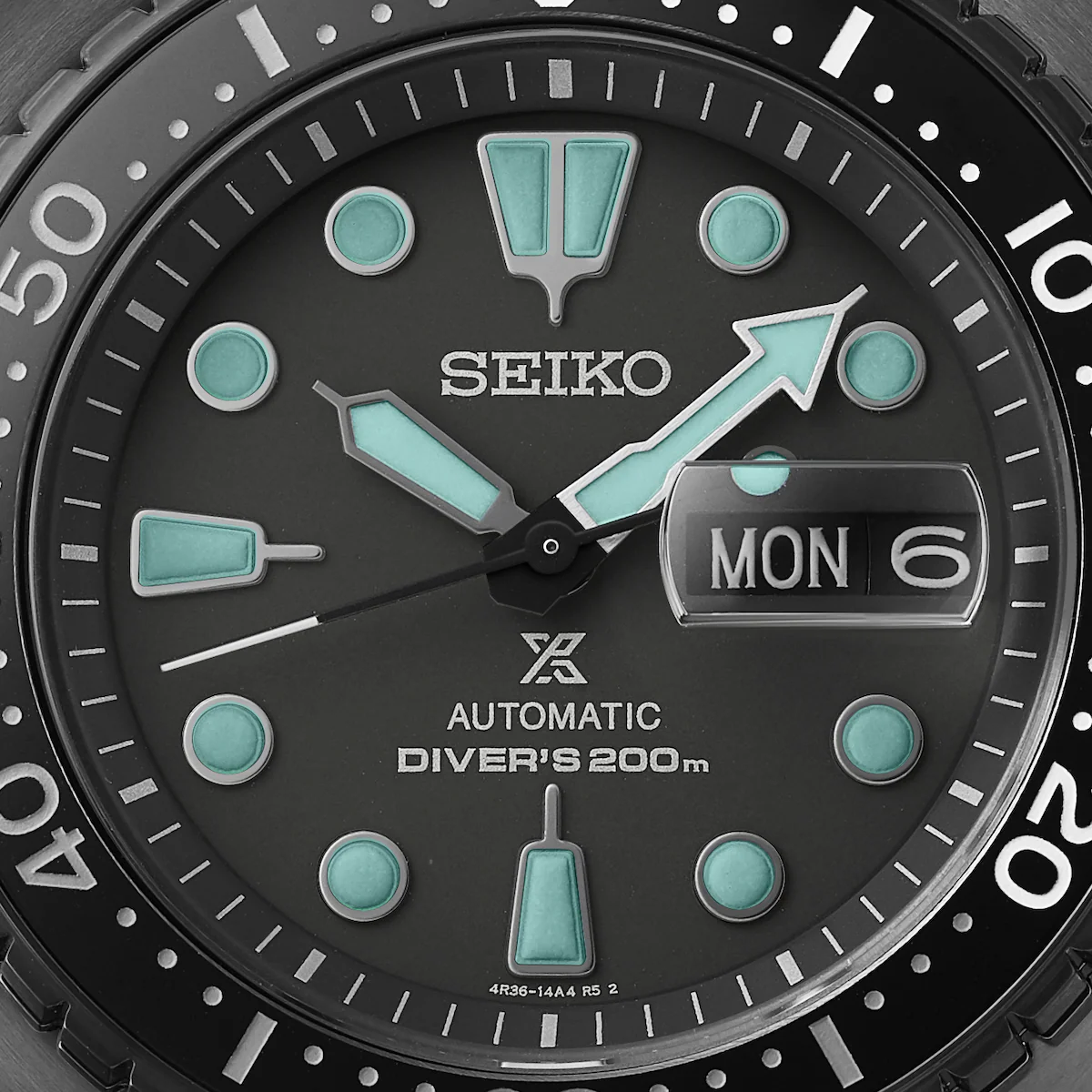 Seiko Prospex Black Series Night Vision Turtle Diver Watch - Image 7