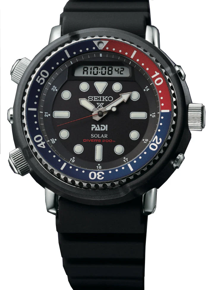 Seiko Prospex Tuna PADI Arnie Divers Solar Hybrid Pepsi Watch