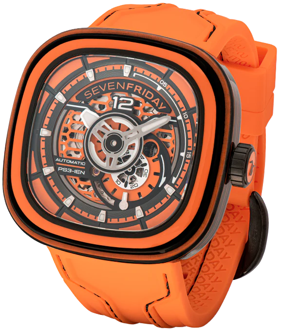 SevenFriday PS3/03 Chromatic Carbon Orange Watch