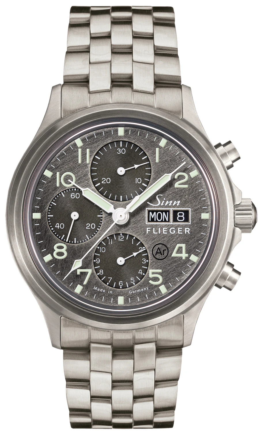 Sinn 358 Sa Pilot DS Fine Link Bracelet Watch