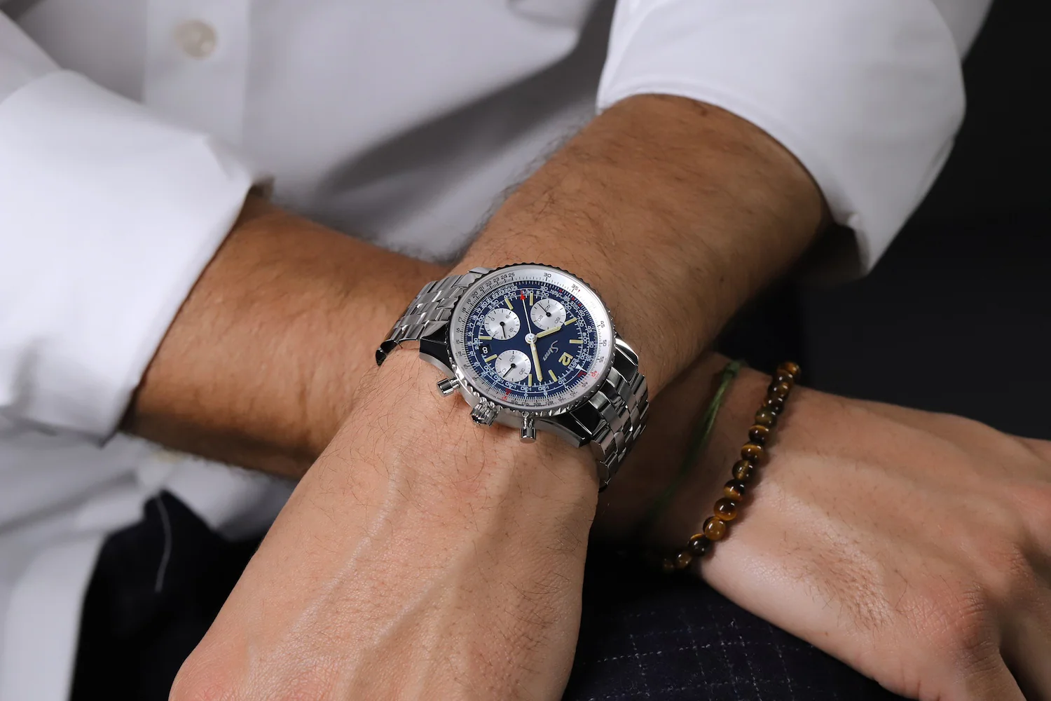 Sinn 903 St BE II Navigation Chronograph Fine Link Bracelet Watch - Image 9