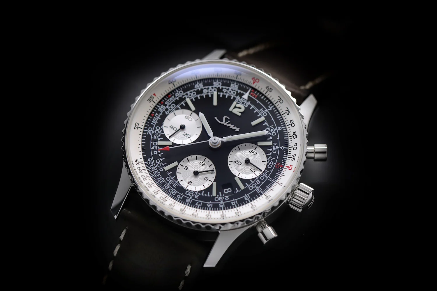 Sinn 903 St II Navigation Vintage Leather Watch - Image 6