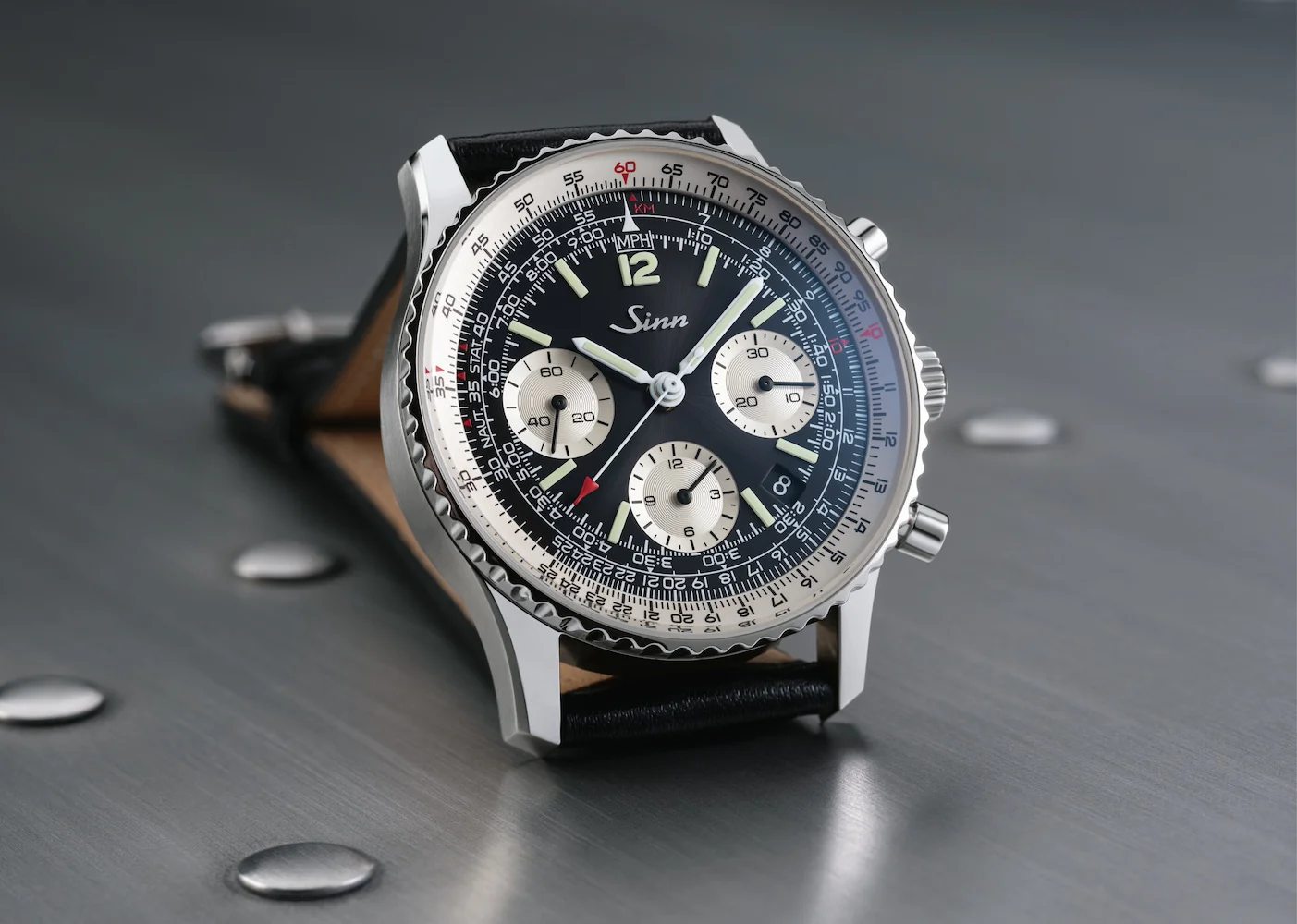 Sinn 903 St II Navigation Vintage Leather Watch - Image 9