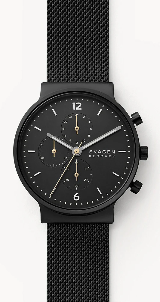 Skagen Watch Ancher Chronograph Black