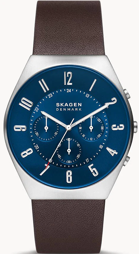Skagen Watch Grenen Chronograph Espresso Leather Mens