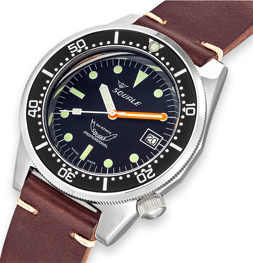 Squale 1521 Classic Leather Watch - Image 4