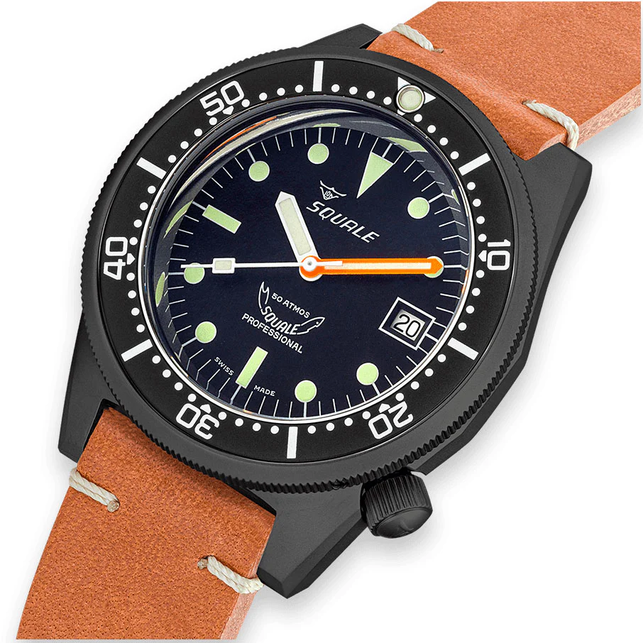 Squale 1521 PVD Leather Watch - Image 3