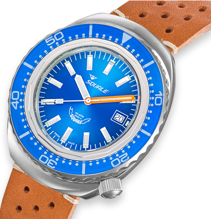 Squale 2002 Blue Leather Watch - Image 3