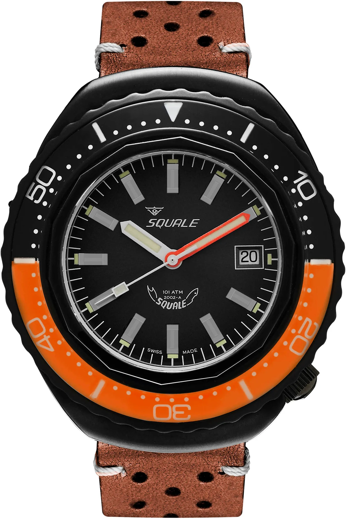 Squale Watch 2002 Orange Leather