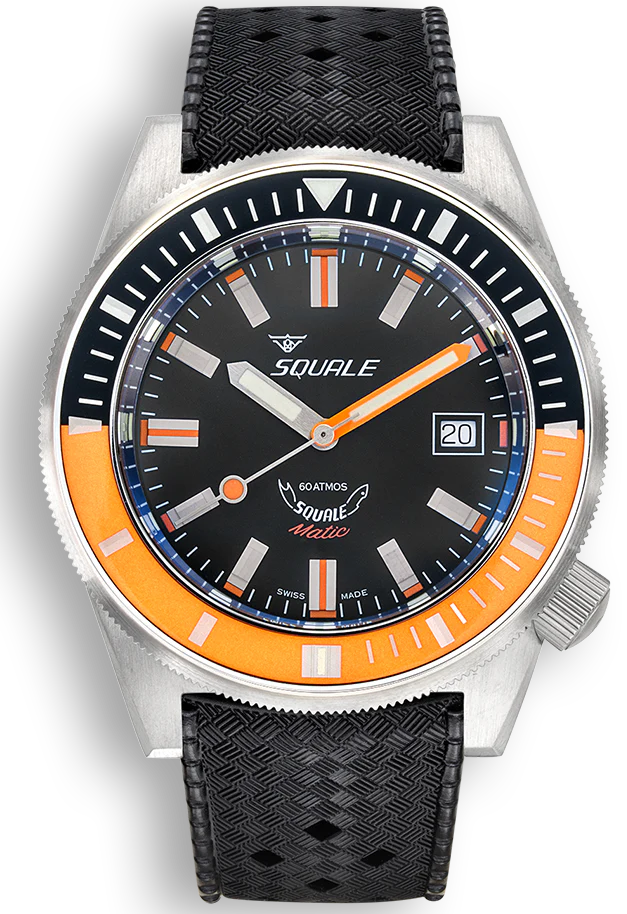 Squale Watch Matic Satin Orange Rubber