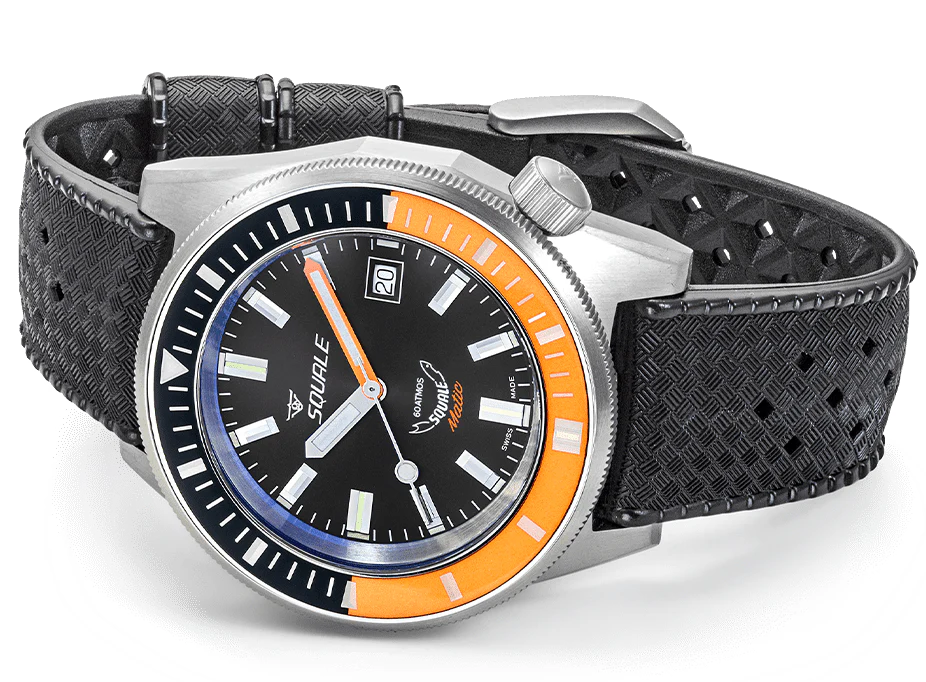Squale Watch Matic Satin Orange Rubber - Image 4