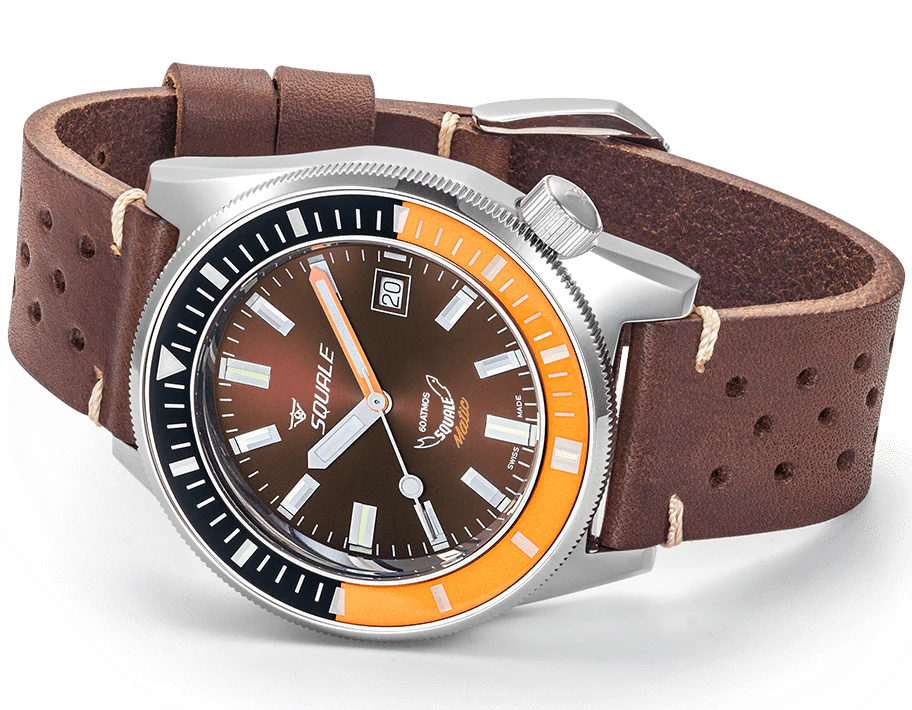 Squale Matic Chocolate Leather Watch - Image 3