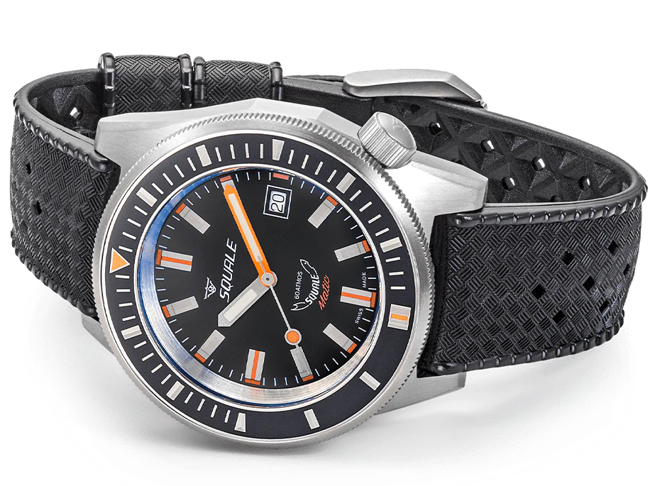 Squale Matic Satin Black Rubber Watch - Image 3