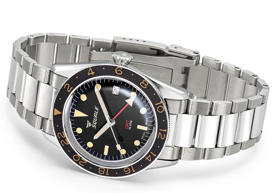 Squale SUB-39 GMT Vintage Black Bracelet Watch - Image 4