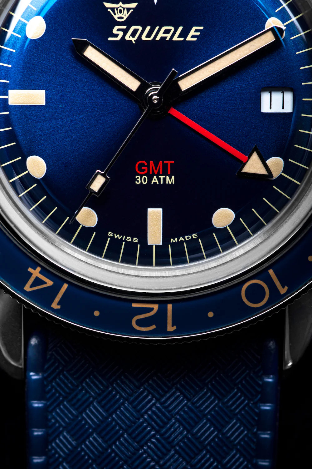 Squale SUB-39 GMT Blue Vintage Rubber Watch - Image 8