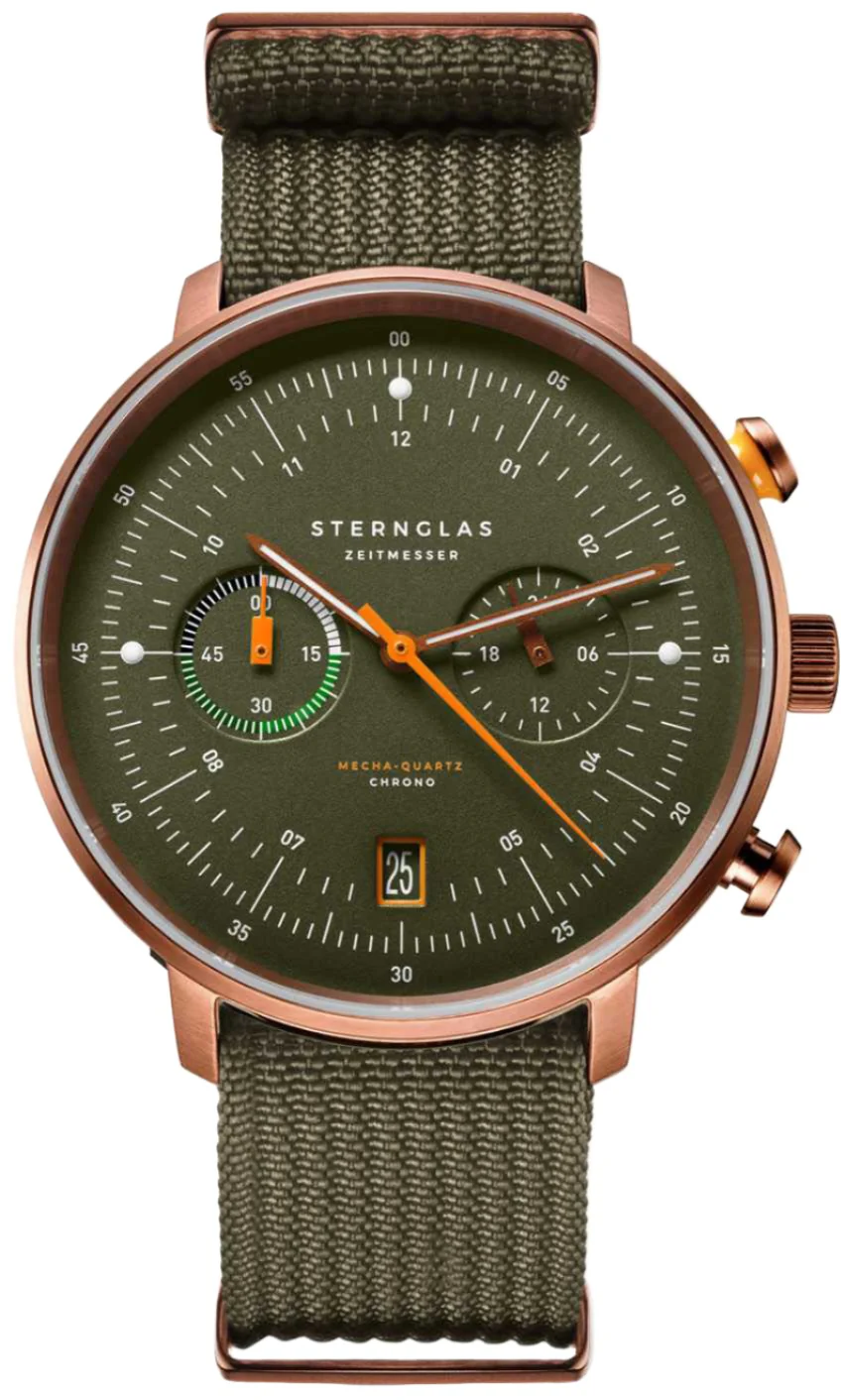 Sternglas Hamburg Chrono Green Bronze Watch