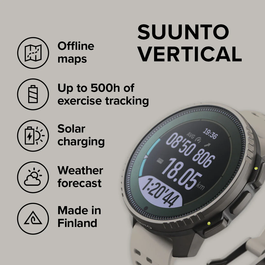 Suunto Watch Vertical Solar Sand Titanium - Image 6