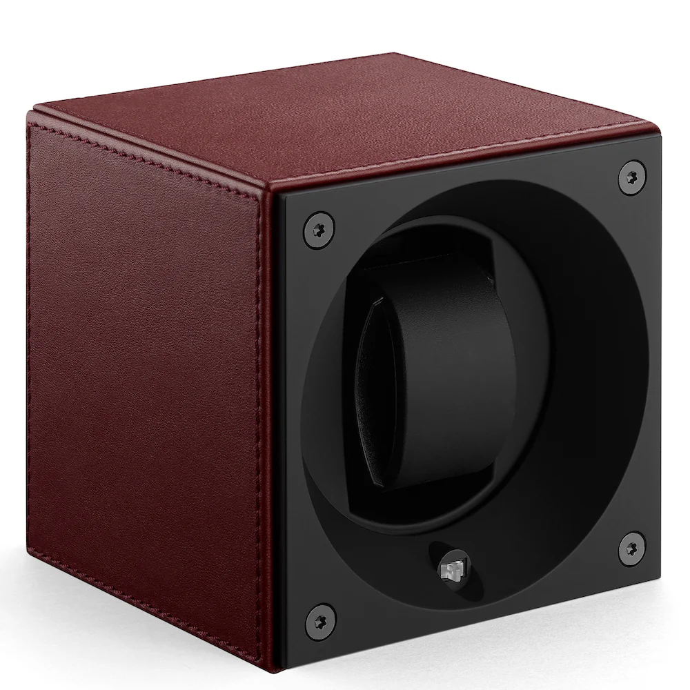 Swiss KubiK Watch Winder Single Bordeaux Leather