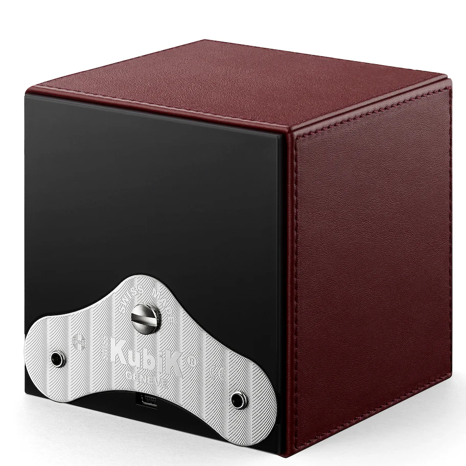 Swiss KubiK Watch Winder Single Bordeaux Leather - Image 3