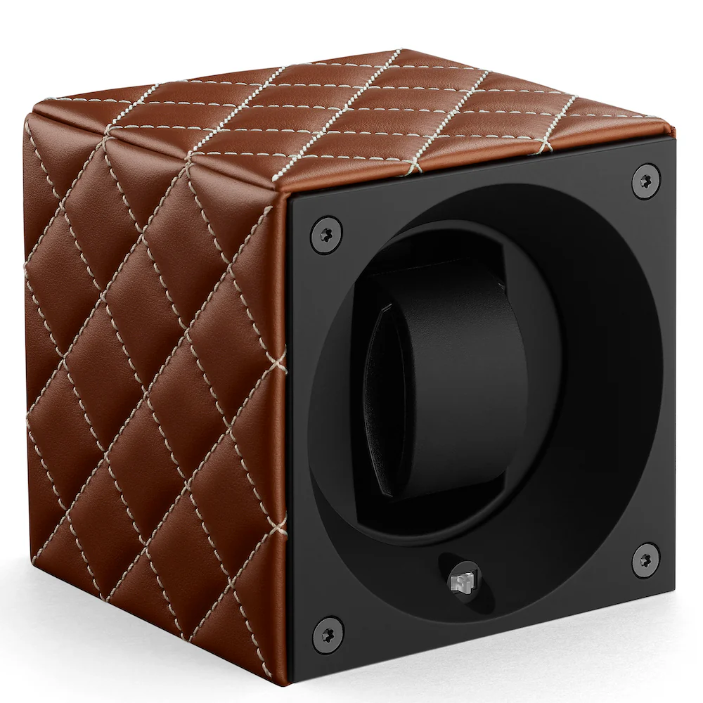 Swiss KubiK Watch Winder Single Honey Couture Leather