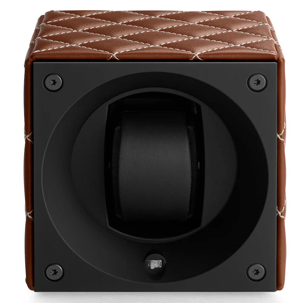 Swiss KubiK Watch Winder Single Honey Couture Leather - Image 2
