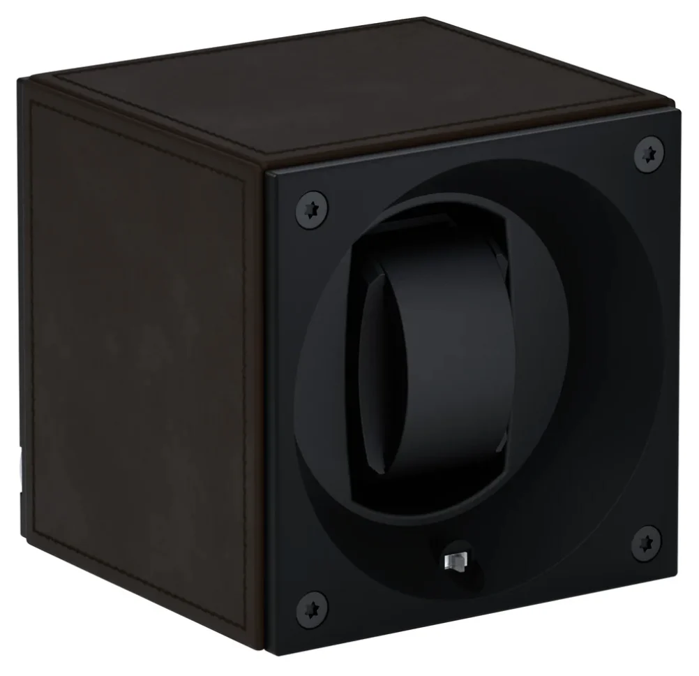 Swiss KubiK Watch Winder Masterbox Single Dark Brown Leather