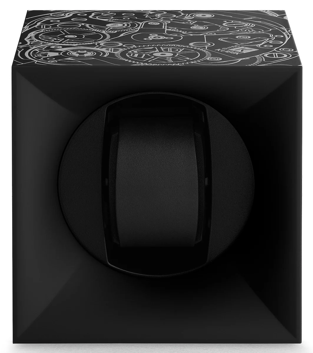 Swiss Kubik Watch Winder Single Startbox Black White Print