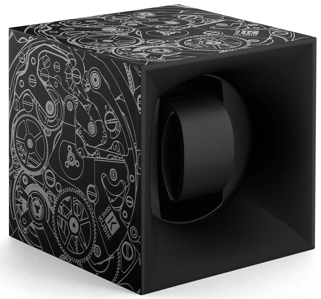 Swiss Kubik Watch Winder Single Startbox Black White Print - Image 3