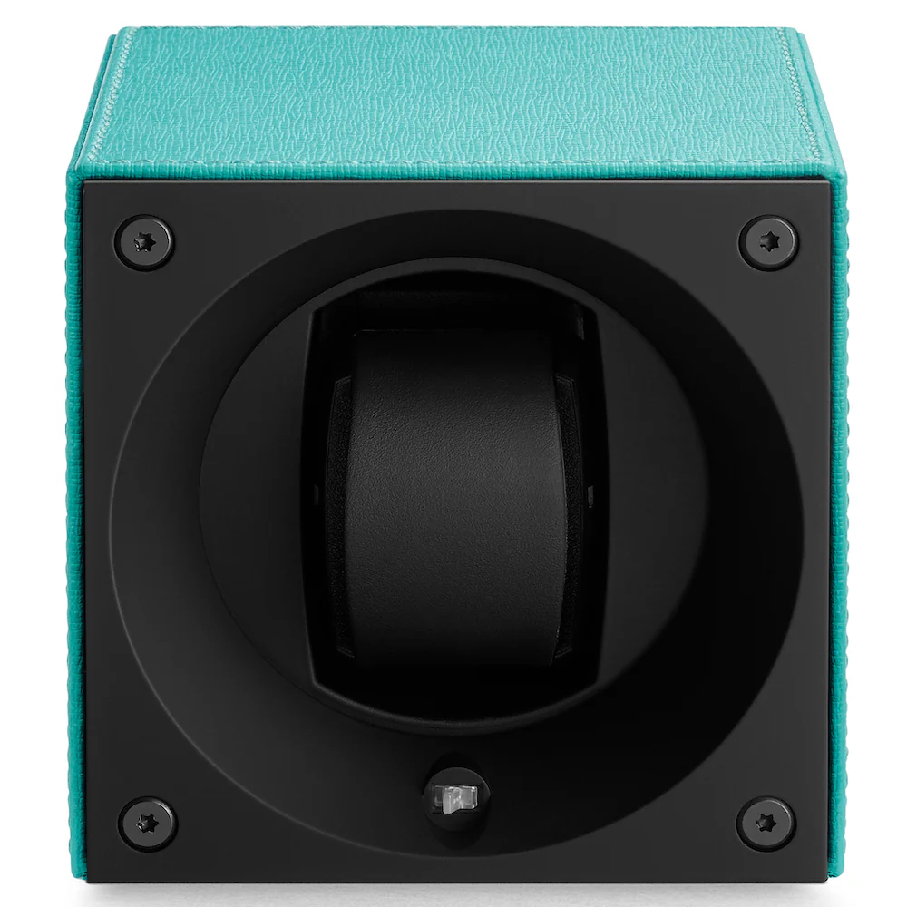 Swiss KubiK Watch Winder Single Turquoise Leather - Image 2