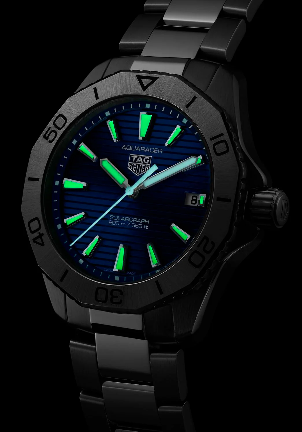 TAG Heuer Aquaracer Professional 200 Solargraph Blue Watch - Image 3