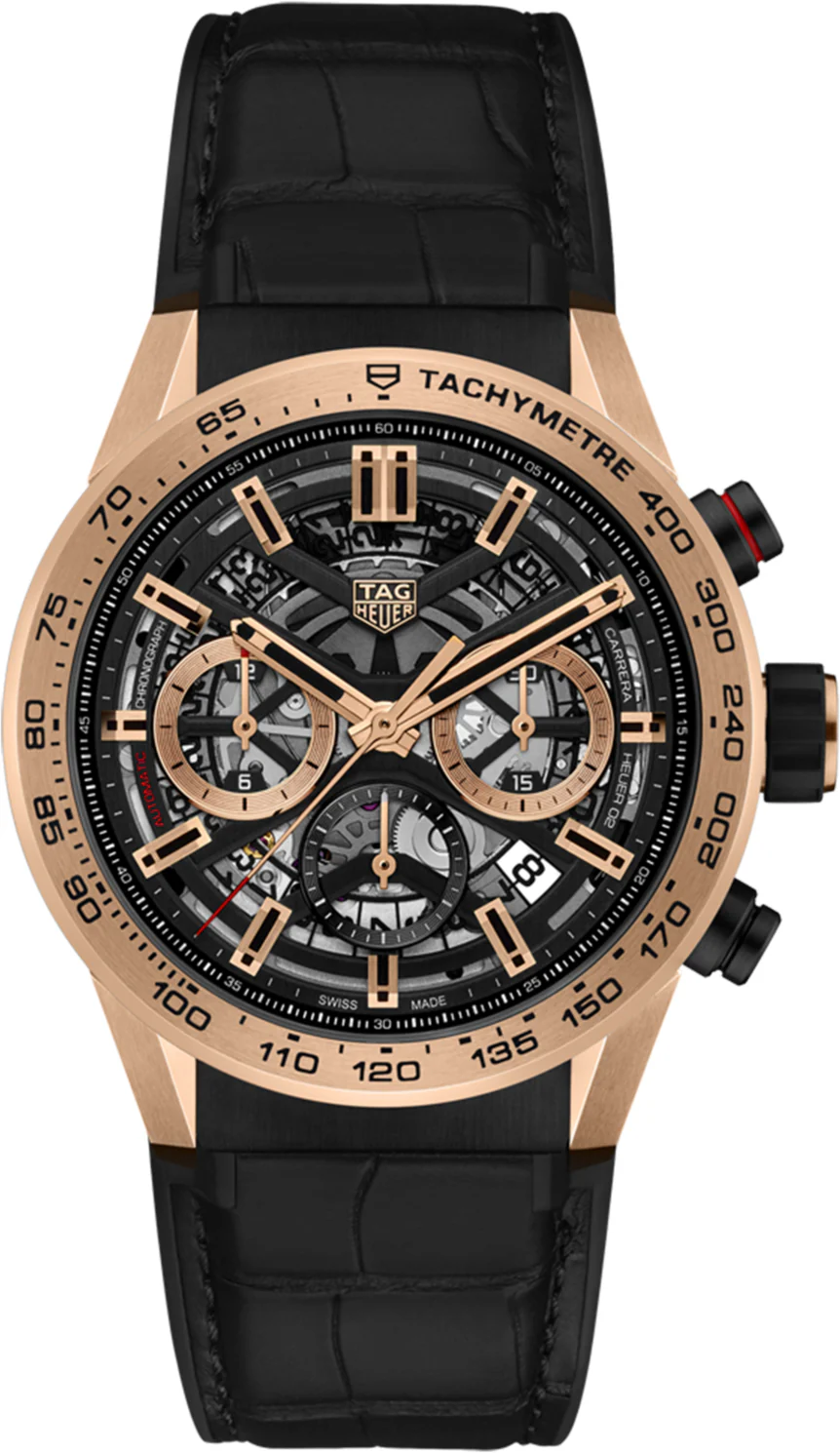TAG Heuer Watch Carrera Automatic Chronograph Calibre Heuer 02 Rose Gold